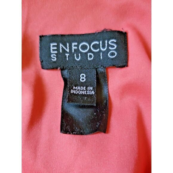 Enfocus Studio 8 Women's Dress Fit Flare Peach Lace Design Scoop Neck Size 8 - Picture 4 of 6